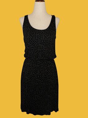 H&M Black Polka Dot Sleeveless Scoop Neck Blouson Waist Dress Size X-Small